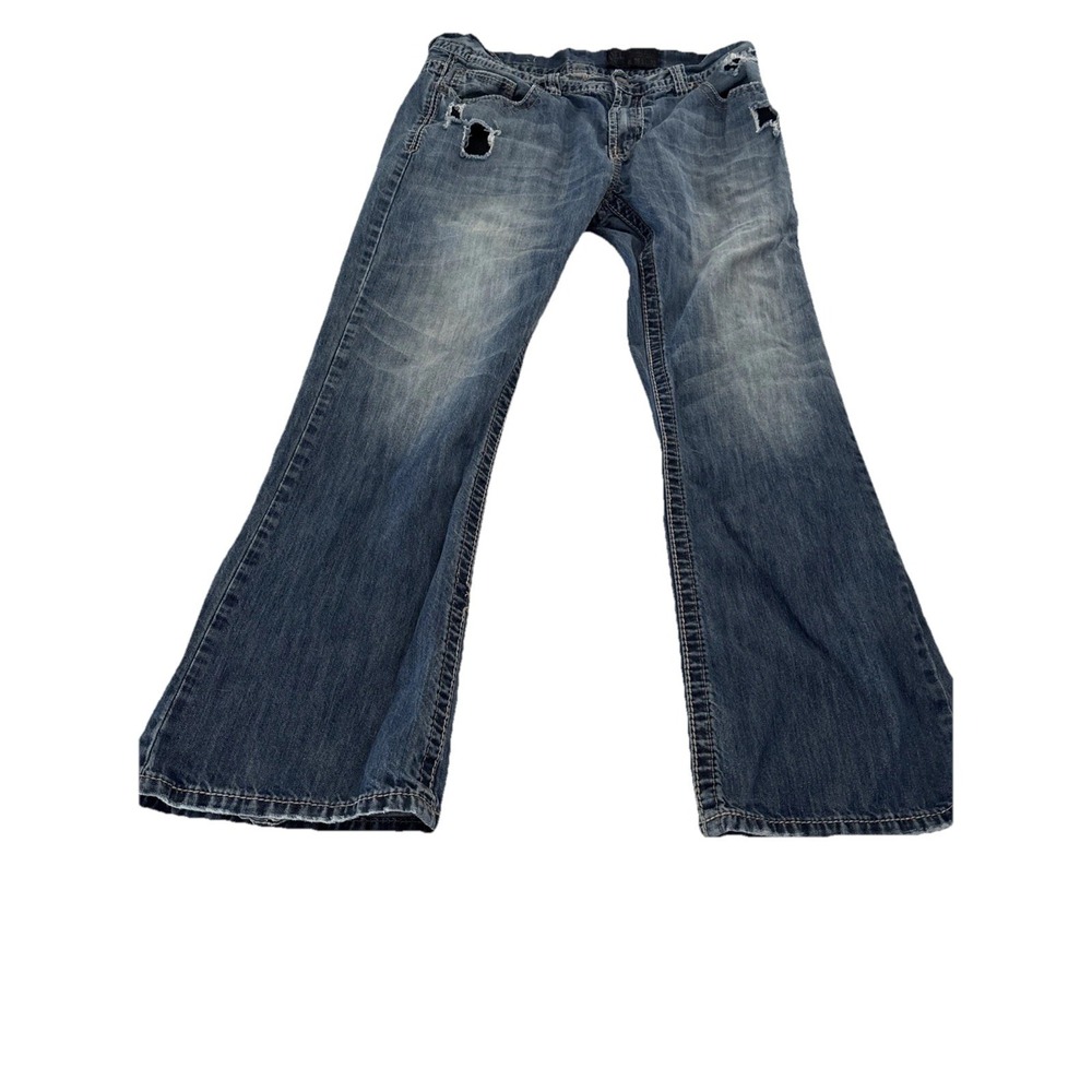 Axel Brand Jeans Mens W36 L32 Bootcut Distressed Ripped Denim